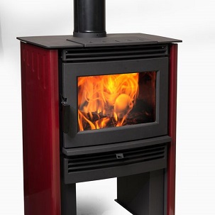 PE Neo 2.5 Red freestanding fireplace